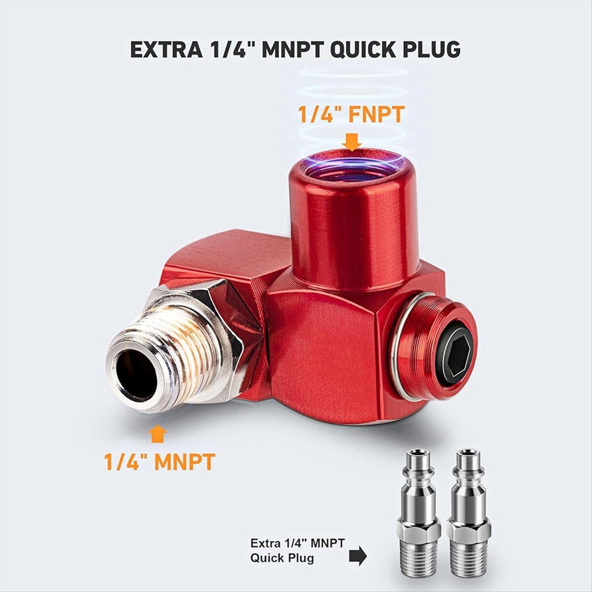 AT16 2-Packs 1/4 Inch NPT 360  - Swivel Air Hose Fitting Quick Connect 1/4 ulasan dan harga