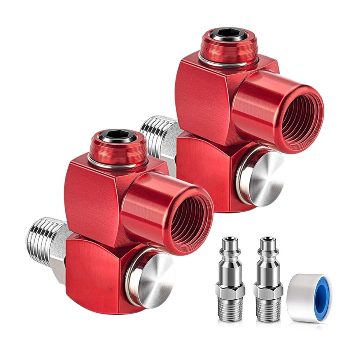 AT16 2-Packs 1/4 Inch NPT 360  - Swivel Air Hose Fitting Quick Connect 1/4 ulasan dan harga