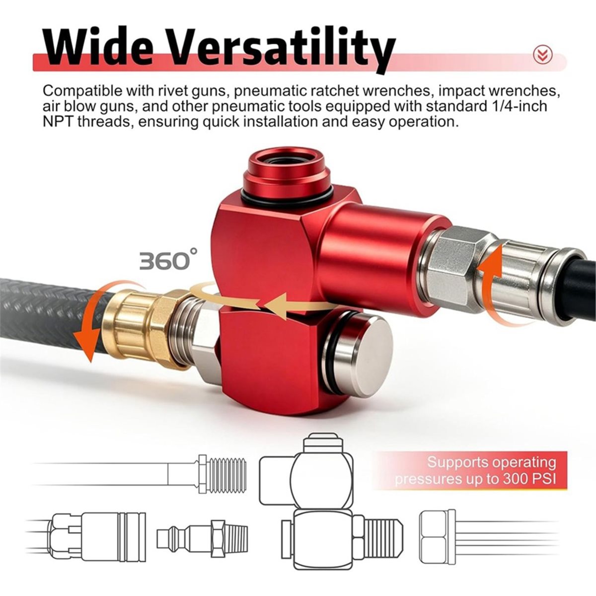 2 Paket, Sambungan Selang Udar - Swivel Air Hose Fitting Quick Connect 1/4 ulasan dan harga