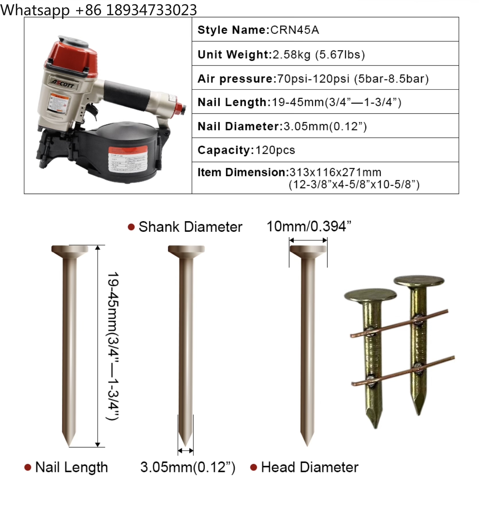 Paku Atap Pneumatik Aluminium  - Coil Roofing Nailer Pneumatic 15 Degree ulasan dan harga