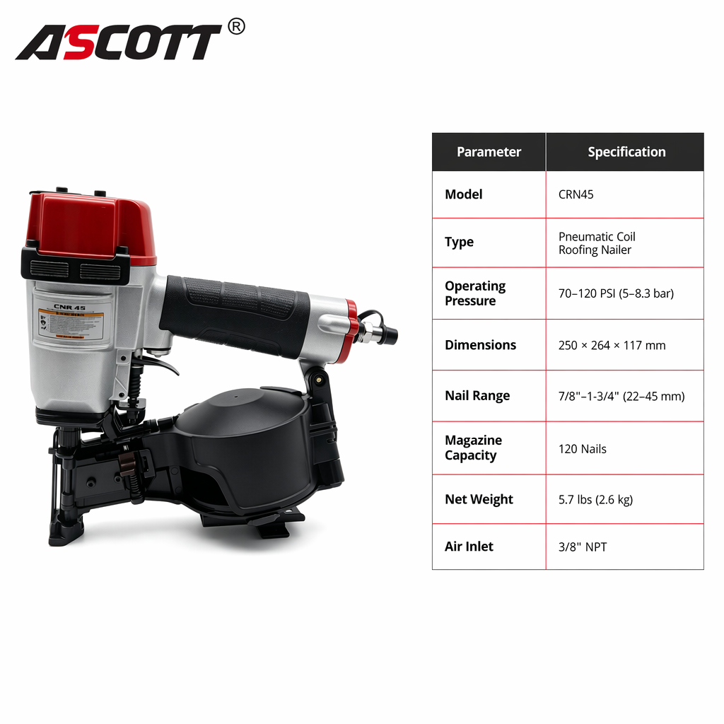 Ascott CRN45 Roofing Coil Nail - Coil Roofing Nailer Pneumatic 15 Degree ulasan dan harga