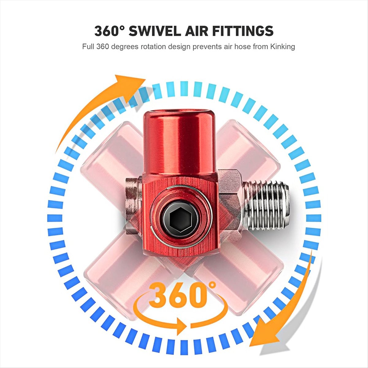 A24I 2-Packs 1/4 Inch NPT 360  - Swivel Air Hose Fitting Quick Connect 1/4 ulasan dan harga