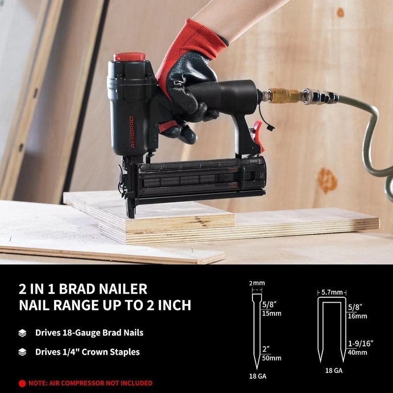 ASF5040 Alat Pneumatik Baru, M - Air Brad Nailer 18 Gauge 2 In 1 ulasan dan harga