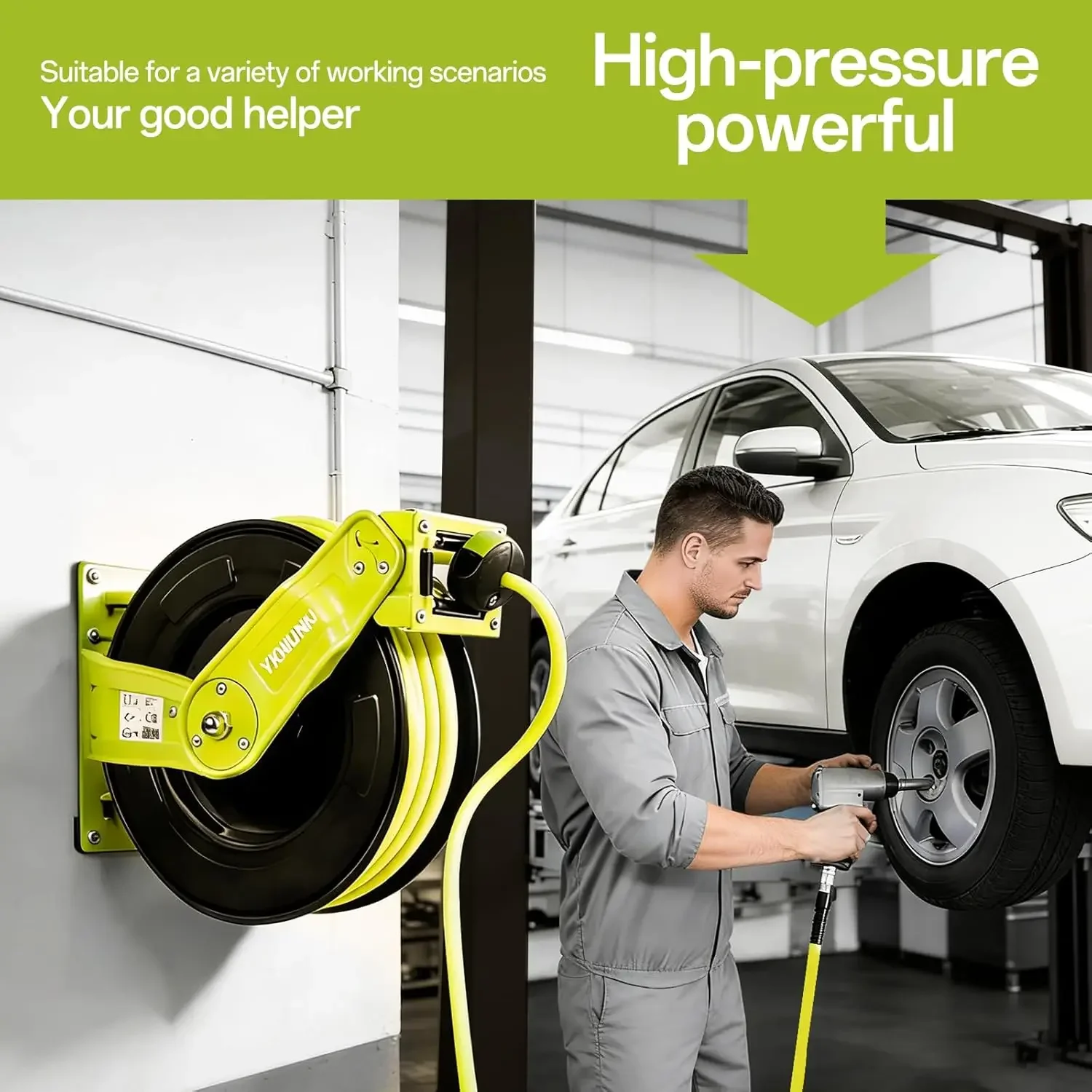 Gulungan Selang Udara yang Dap - Air Compressor Air Hose 3/8 Hybrid 50Ft ulasan dan harga