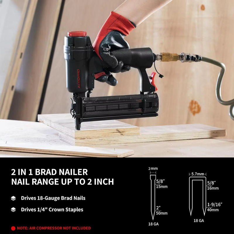 ASF5040 Alat Pneumatik Baru, M - Air Brad Nailer 18 Gauge 2 In 1 ulasan dan harga