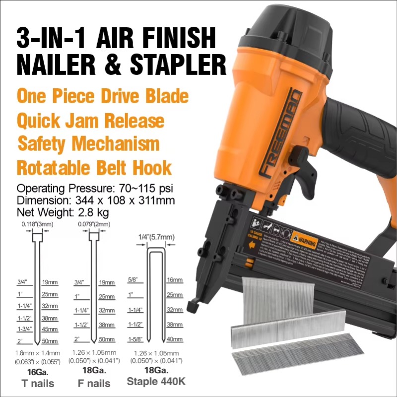Pistol Paku Pneumatik Industri - Air Brad Nailer 18 Gauge 2 In 1 ulasan dan harga